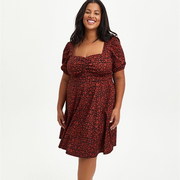 Torrid Mini Textured Hearts Knit Skater Dress 5X - Picture 1 of 10